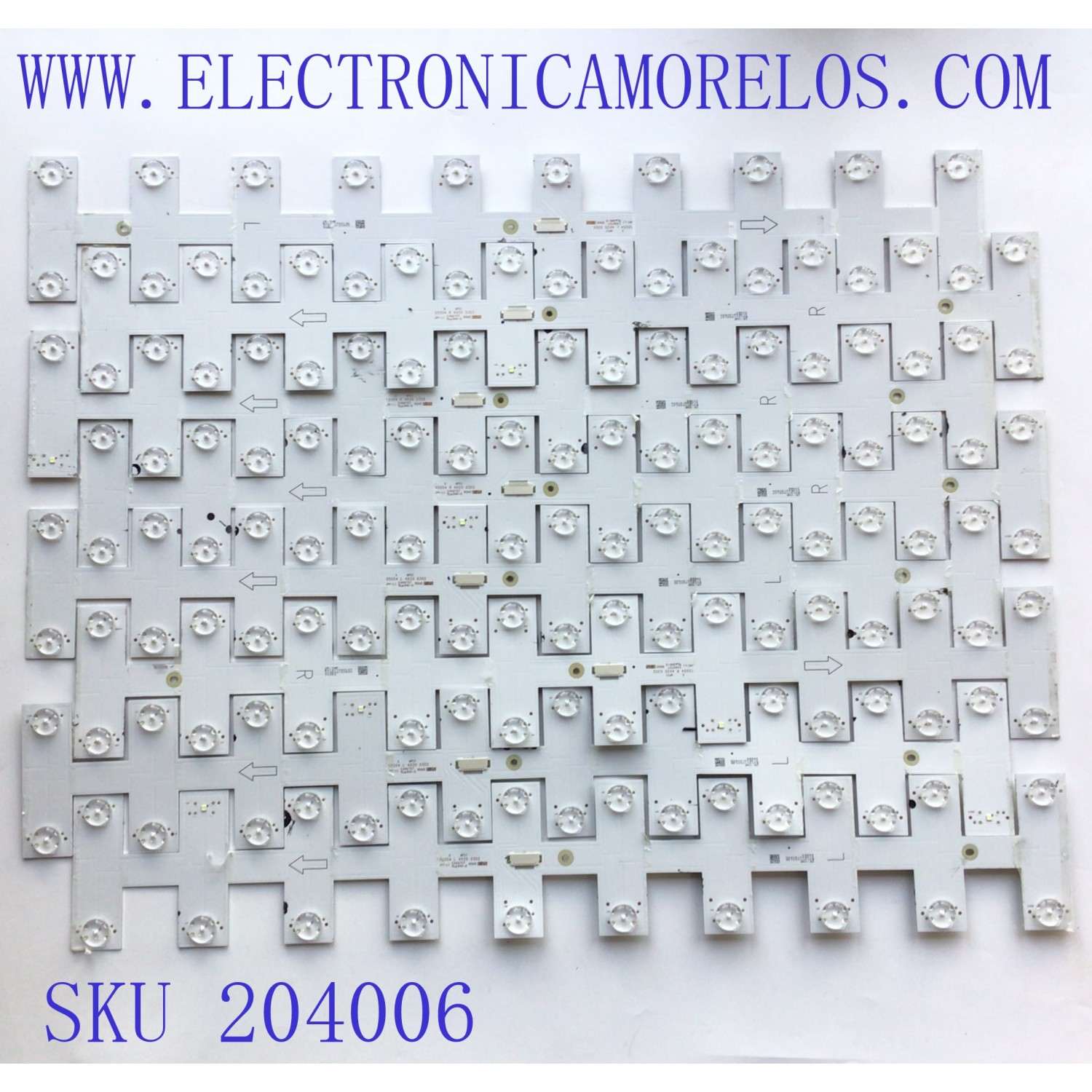 KIT DE LED'S PARA TV TCL ((8 PIEZAS)) / NUMERO DE PARTE B0101-000127 / B0101-000126 / 210622-X3500 / E496757 / 55S54 R 4X20 0302 / 55S54 L 4X20 0302 / 55S54 L 4X20 0302 / PANEL LVU550NDJL CS9W14 / DISPLAY ST5461D12-6 VER.2.1 / MODELO 55S546